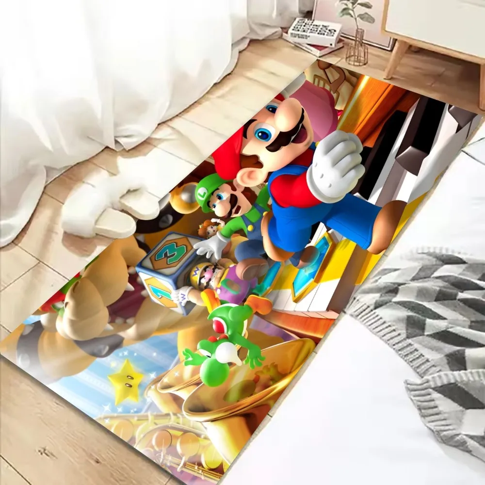 Hot Game Super Cool M-Mario Bros Floor Mat Graphic Printed Flannel Doormats For Bathroom Kitchen Entrance Carpet Home Decor