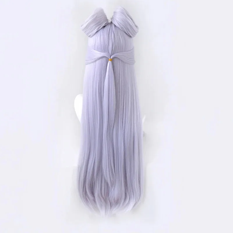 2025 yiyi High Quality Game KDA Evelynn With Buns LoL Cosplay Light Purple Synthetic Hair Long Straight Wigs + Free Wig Cap view 4