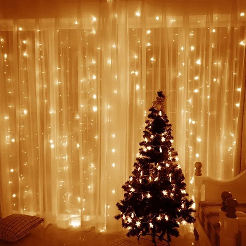 3M 4M 6M LED Curtain Garland on The Window USB Festoon Fairy Lights with Remote New Year Garland Led Lights Christmas Decoration