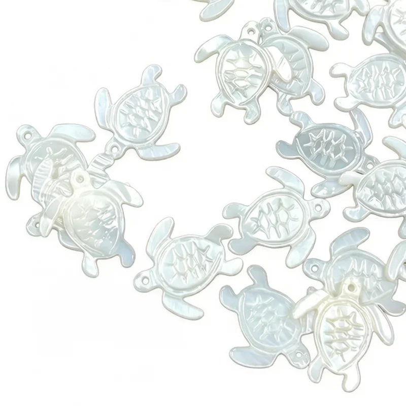 1PCS 5PCS  Natural  Shell MOP 17mm 22mm 27mm Sea Turtle Pendant Jewelry Making DIY  Gift