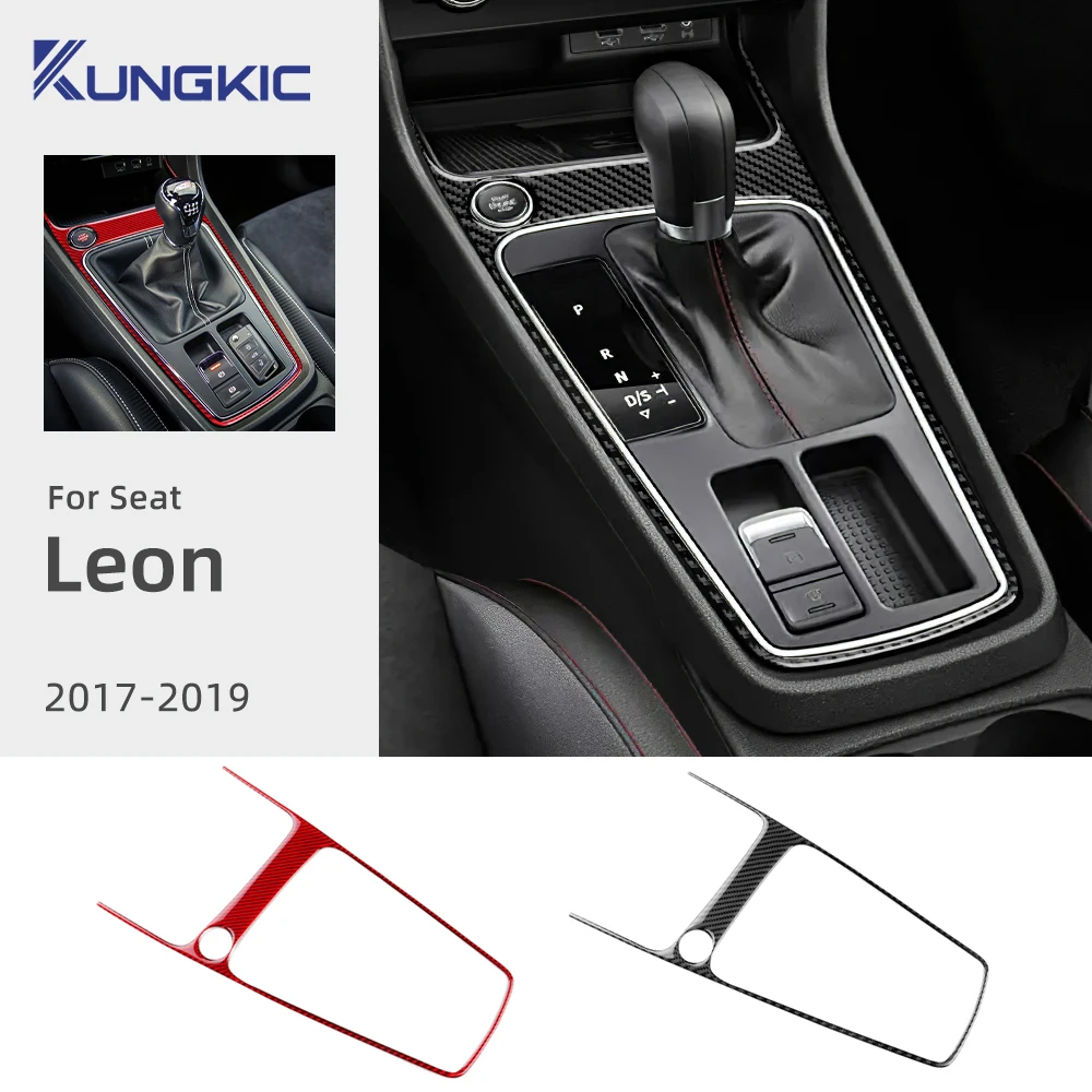 Real Soft Carbon Fiber Sticker Voor Seat Leon 2017 2018 2019 LHD RHD Auto Versnellingspook Buitenste Frame Panel Trim Interieur accessoires