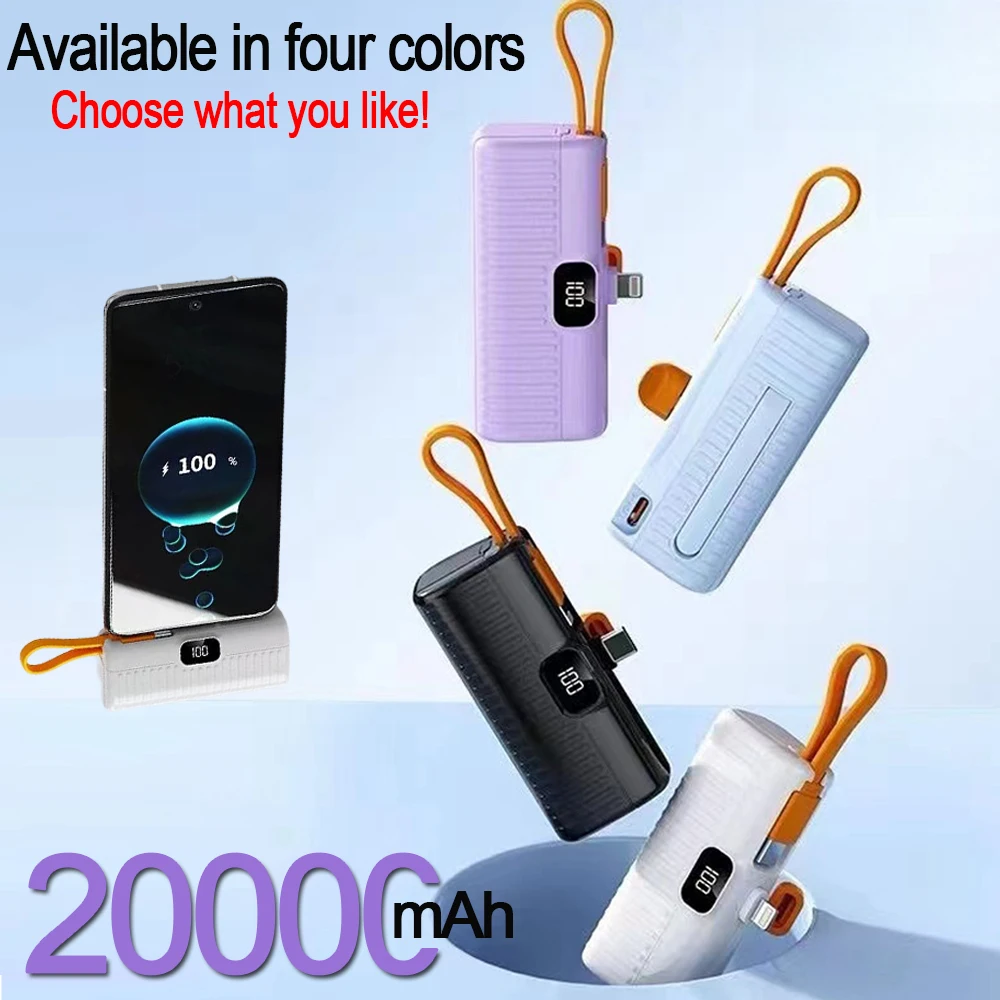 Mini Power Bank 20000 mAh Compact Capsule Stand Power Bank Fast Charging Free Shipping Suitable for iPhone Samsung Huawei