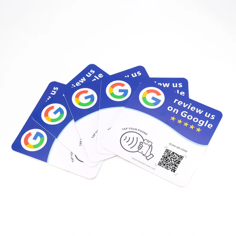 13.56MHz NTAG215 NFC Sticker Tap To Google Review Editable Dynamic QR Code Ultra Thin 0.2cm For Business Reviews