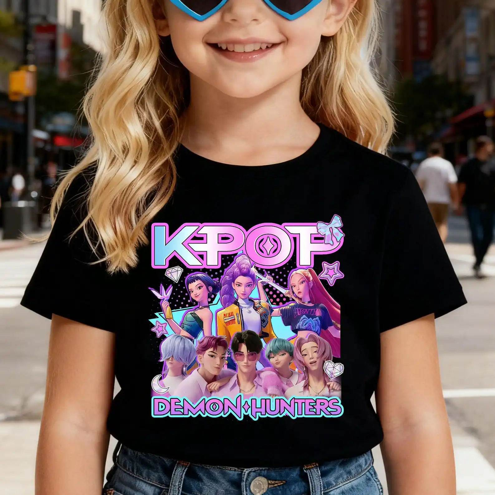 

Kpop Demon Hunters Children's T Shirt Women Short Sleeve Saja Boys Kdis Tee Kpop Demon Hunters T Shirt for Boys Girls Clothes