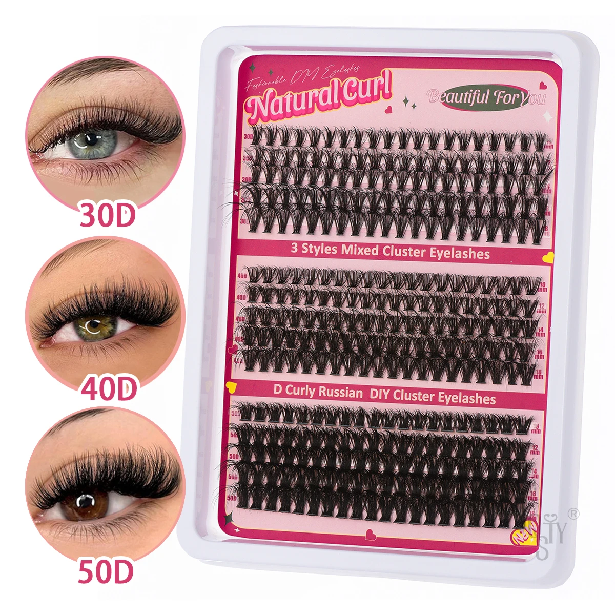 

Cluster Eyelash Extension Fluffy 30D/40D/80D/100D Natural Individual Eyelashes Handmade Lash Mink Lashes Volume Makeup