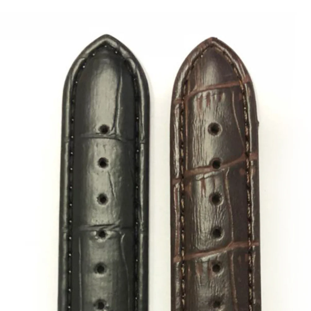 

2Pcs PU Bamboo Knot Pattern Watch Strap Fashion Stitching Replacement Band Strap for Men Business Style Wristwatch