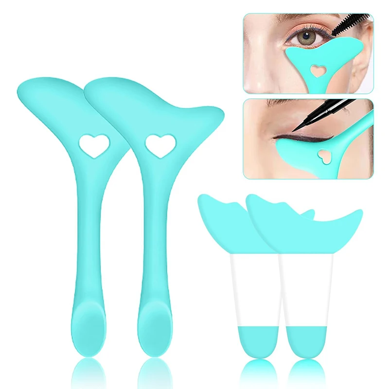 4Pcs Set Silicone Eyeliner Stencils Wing Tips Marscara Drawing Lipstick Wearing Aid Eye Shadow Makeup Template Tools