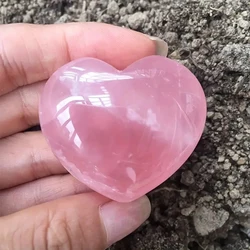 Big Crystal Heart-shaped Stone Decor Reiki Healing Rose Quartz Lucky Love Stone Home Decoration Collection Desktop Ornaments