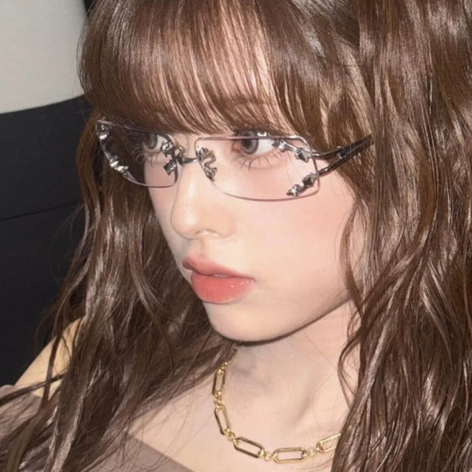 new-trend-frontier-design-personalized-women's-frameless-sunglasses-uv400-leisure-holiday-travel-party-decoration-men's-glasses