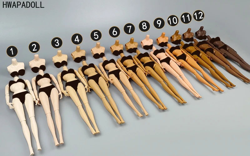 1/6 Doll Body New Version 12 Skin Tones High Quality Joints Removable Doll Body With Replacement Chest Toys