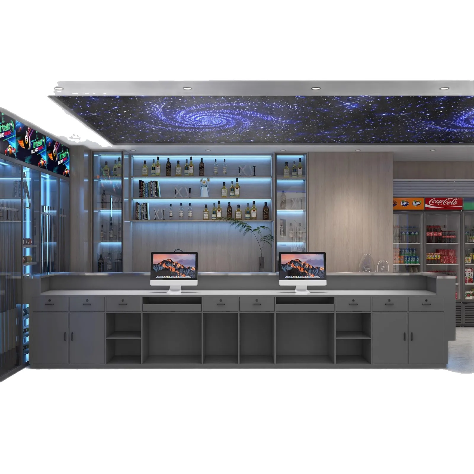 

Промышленный барбекю Ресторан Бар Касса из нержавеющей стали Бильярдный зал Стойка регистрации