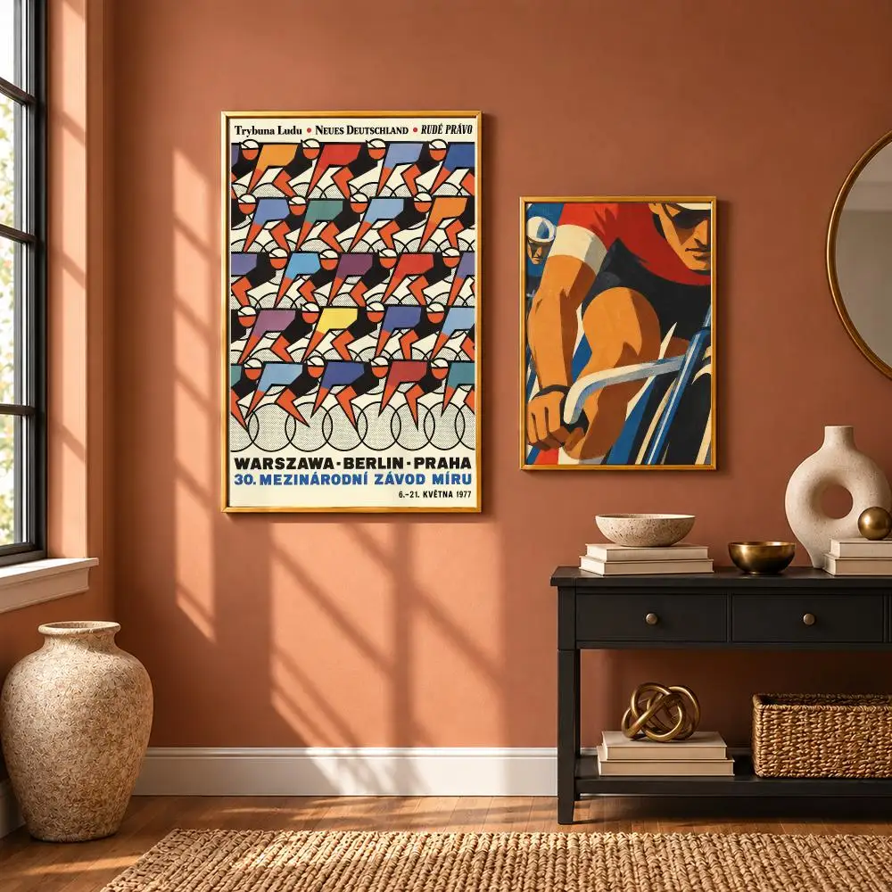 Urban Warsaw Marathon Poster Art Wall Stickers & Self-Adhesive Decals for Home, Bedroom & Living Room