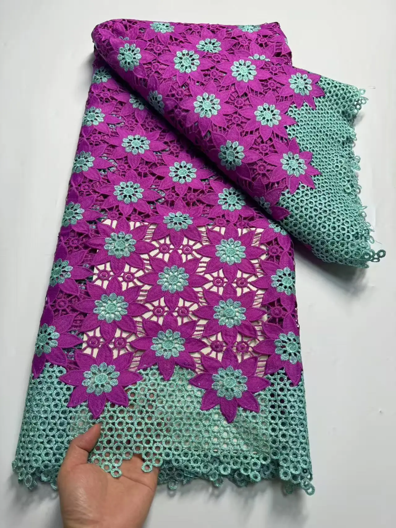 New Arrival African Water Soluble Lace Fabric 2024 High Quality Nigerian Guipure Cord Lace Fabric For Woman Praty Dress
