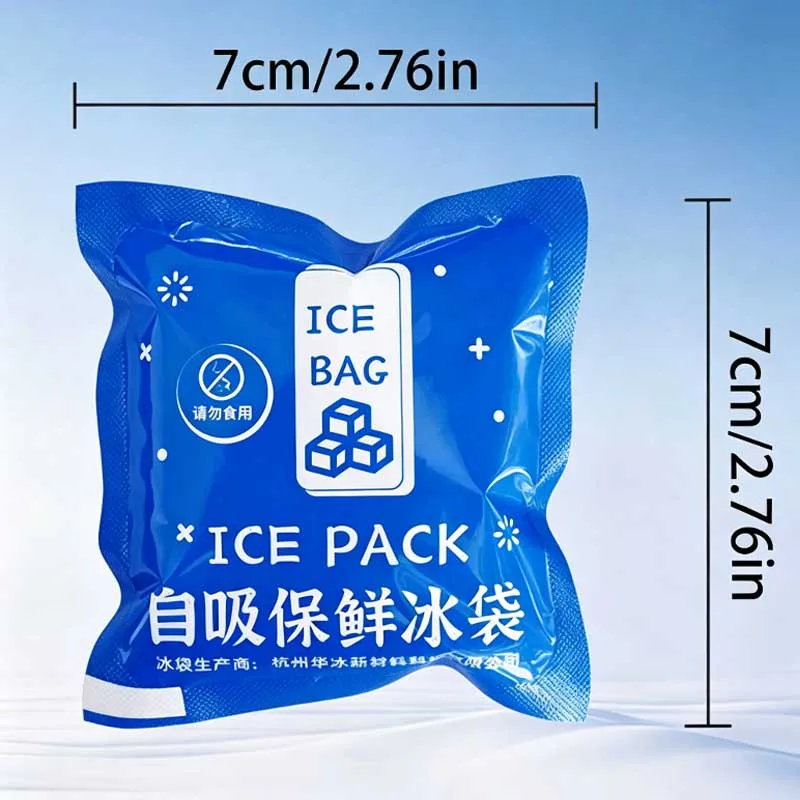 100 Stück selbstabsorbierende Eisbeutel 7x7cm, wiederverwendbare Kühlbeutel für Sommer, Lebensmittel, Getränke, Frischhaltung, Kühlpack für Meeresfrüchte, Obst – Detail 7