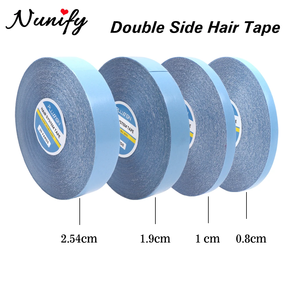 36Yards Hair System Tape Double Side Walker Tape 0.8Cm Blue Lace Front Wig Tape For Toupee Sweatproof Ultra Hold Wig Tape 2.54Cm