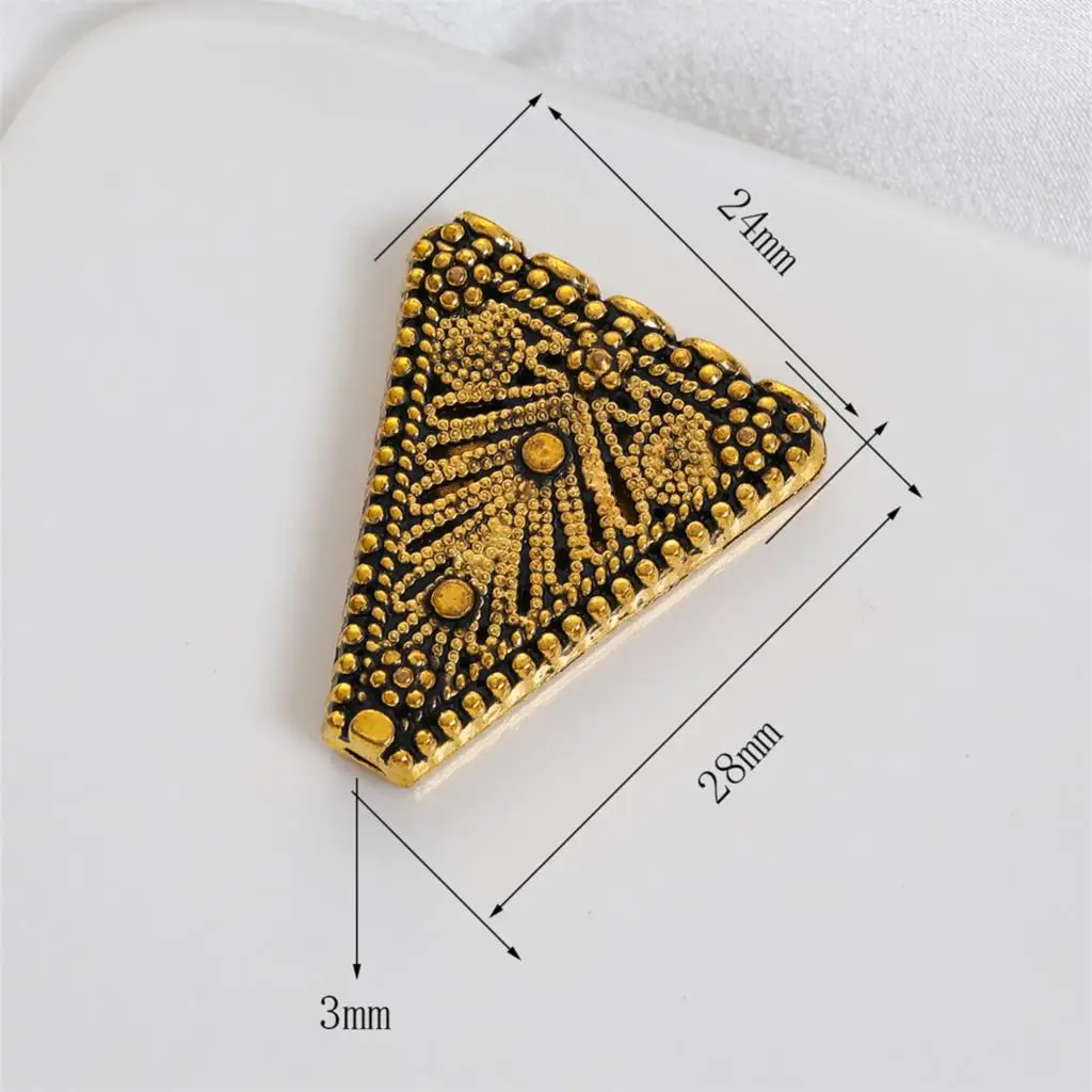 10pcs gold and silver dual color retro pyramid DIY handmade necklace pendant accessories