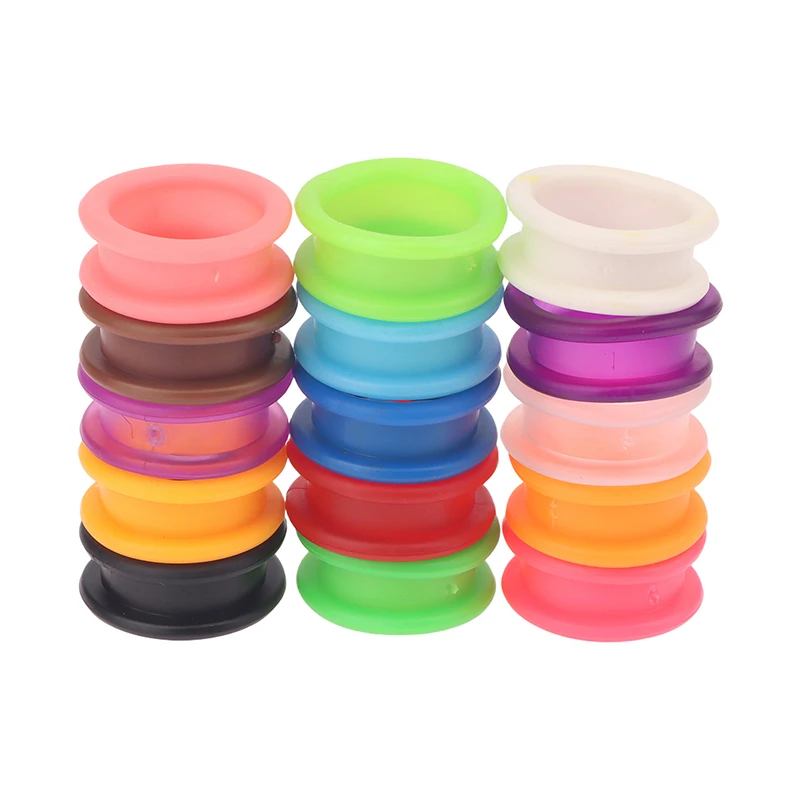 10Pcs/set Soft Silicone Ring For Salon Barbers Professional Barber Hair Shears Scissors Finger Rings Grips Inserts