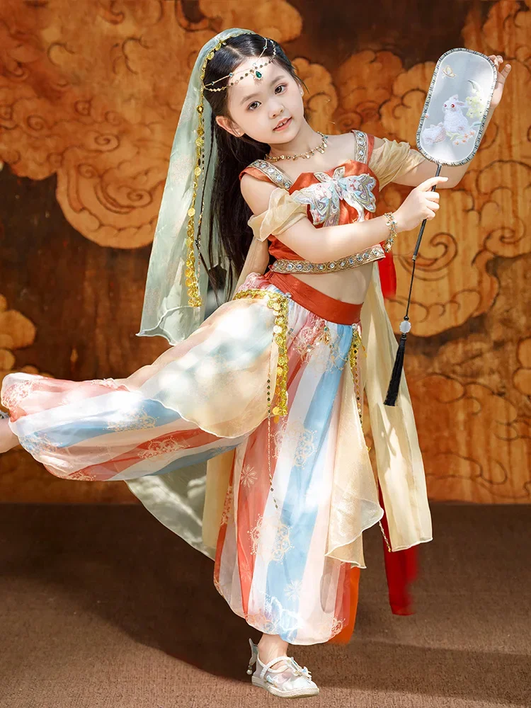 Dunhuang Flying Apsaras Hanfu New Western Princess Music Drum فستان الرقص الهندي الكلاسيكي فستان الأداء #3