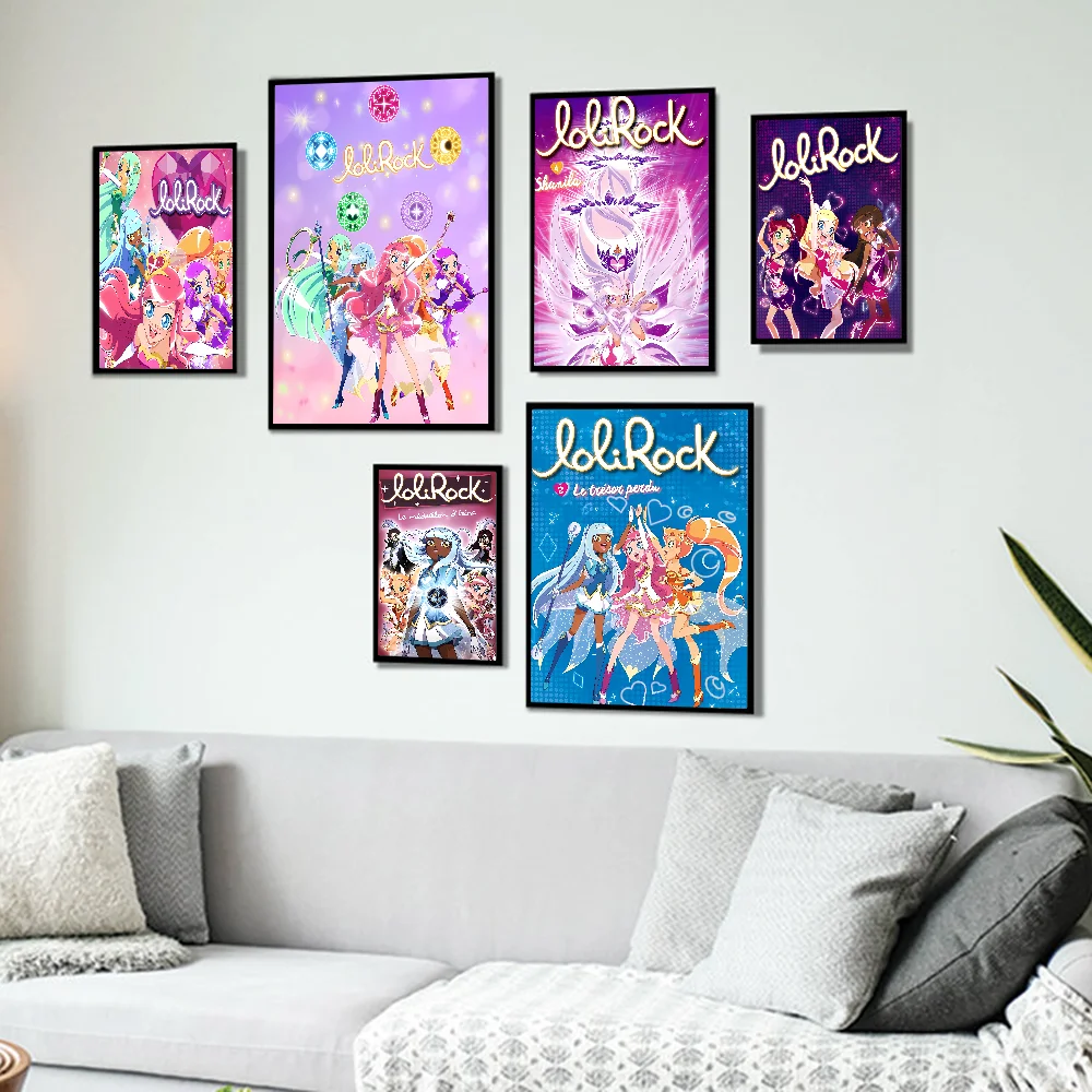 LoliRock Cartoon Good Quality Prints and Posters Whitepaper Sticker DIY Room Bar Cafe Vintage Decorative Painting