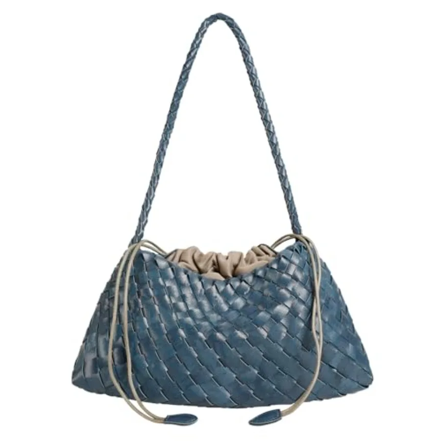 

Кожаная плетеная сумка-корзина из веганской кожи, милая сумка-хобо через плечо