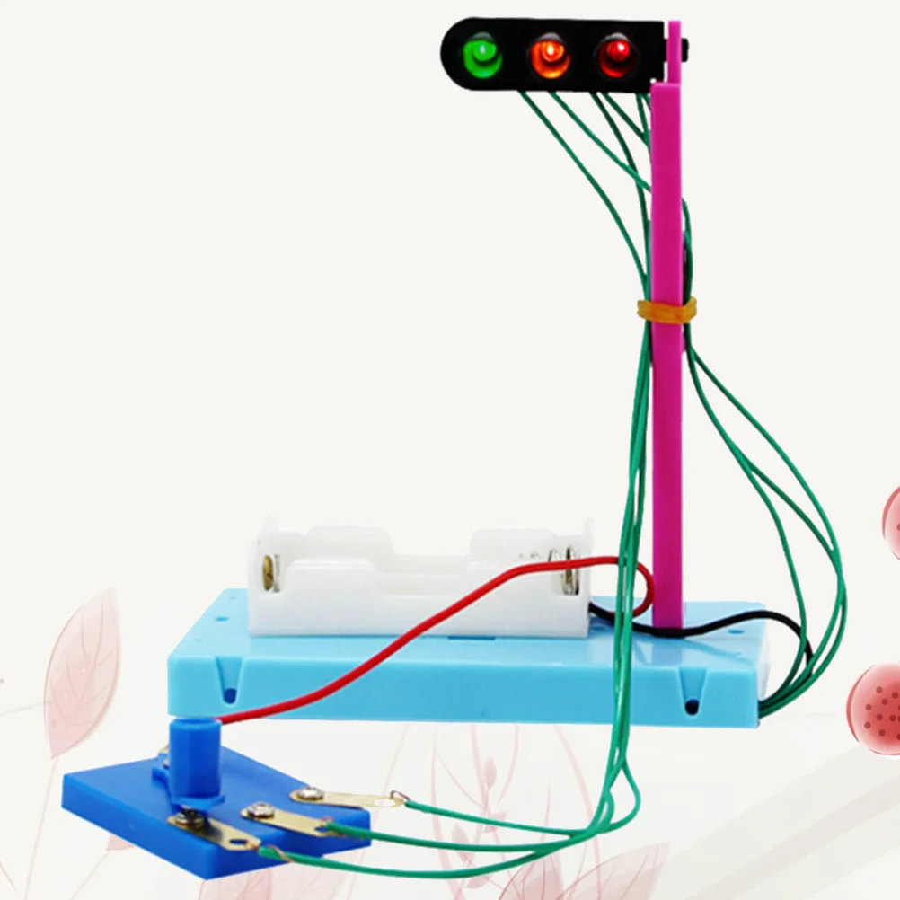 DIY semáforo juguete Mini semáforo modelo estudiantes ciencia experimento educativo semáforo hacer Material sin murciélago