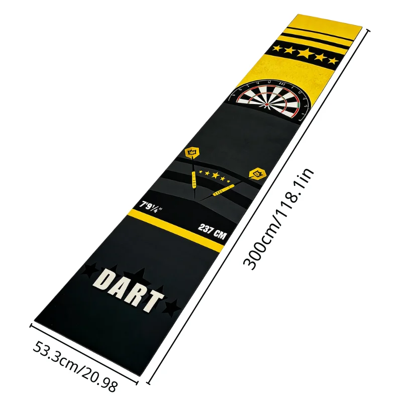 Flooring Protector for Game Room Office Sports Dart Mat Non Slip Darts Mat Checkouts with Throw Lines Heavy Duty Dart Points and