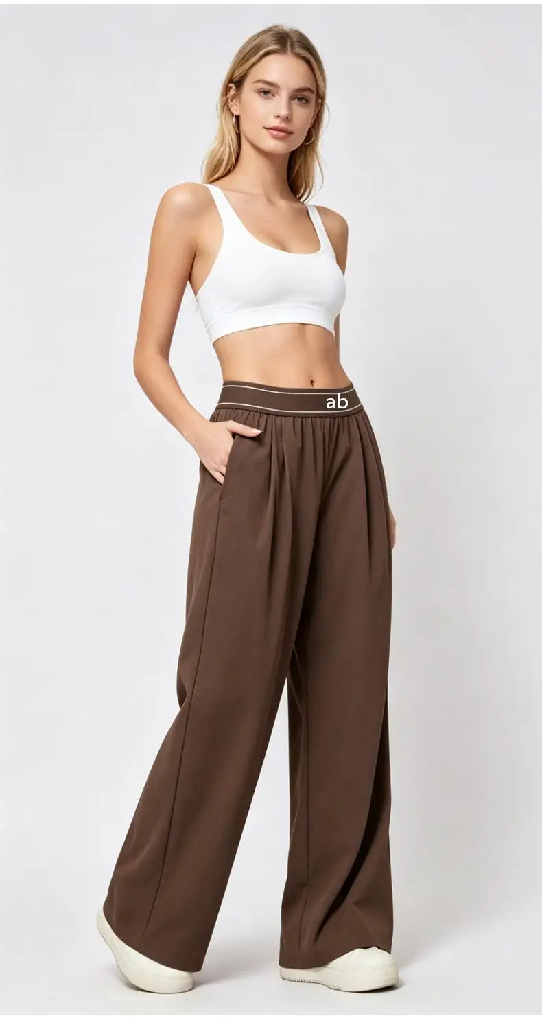 2026 Leisure Yoga Pants - Women's High-Waisted Sports Straight Leg Lightweight Slimming Loose Breathable Summer Pants