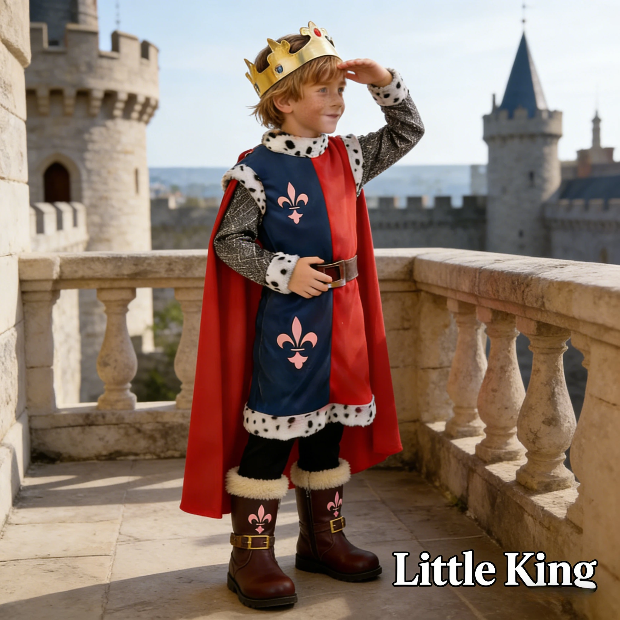 

Kids Medieval King Arthur Costume Children European Style Outfit for Halloween Party Stage Performance Cosplay Dress Up