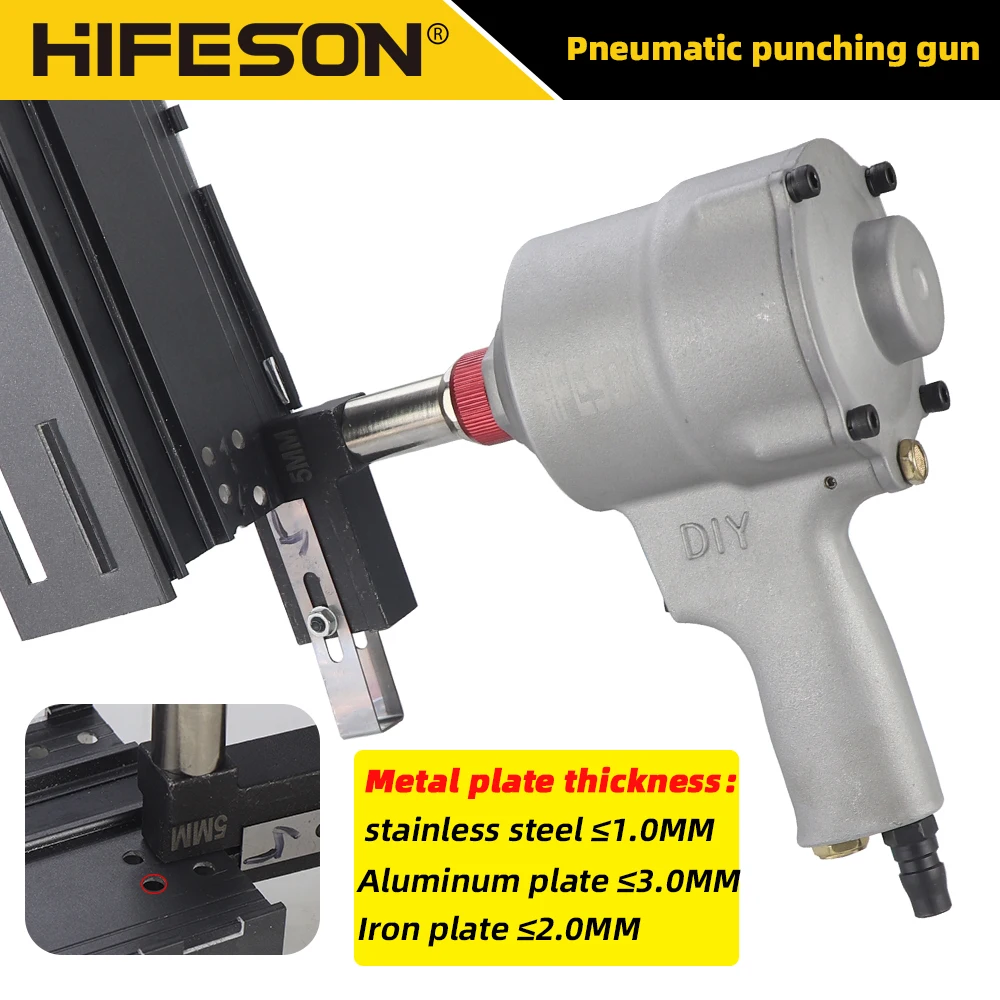 

HIFESON Pneumatic impact drilling gun Air punch gun Air metal plate drilling machine drain hole punch gun for 3-8mm