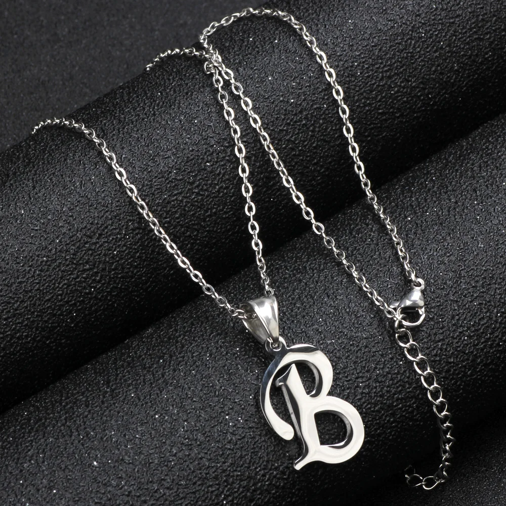 

"B" - Letter Pendant Necklaces 45/50/55/60CM Stainless Steel Chains Choker High Quality Women Grace Jewelry Gift Do Not FADE