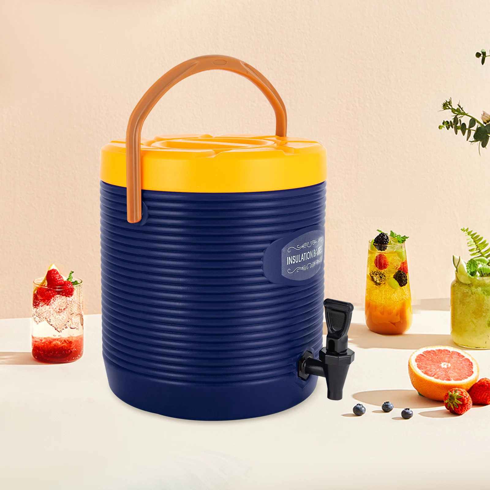 

Диспенсер для горячих и холодных напитков 13 л/3,43 галлона, изолированный диспенсер для напитков 30*33,5 см, изолированный цилиндрический контейнер с краном