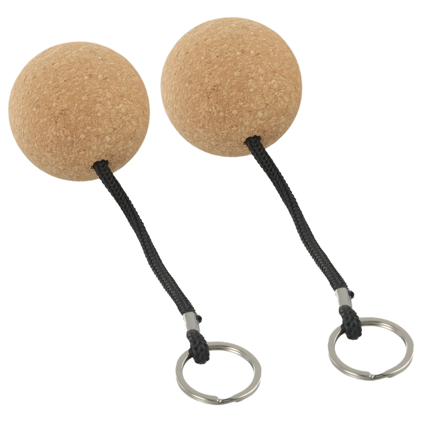 2 Pack Floating Keychain for Kayaking Sailing Boating with 50mm Cork Ball and Rope Attachment for Secure Key Carry