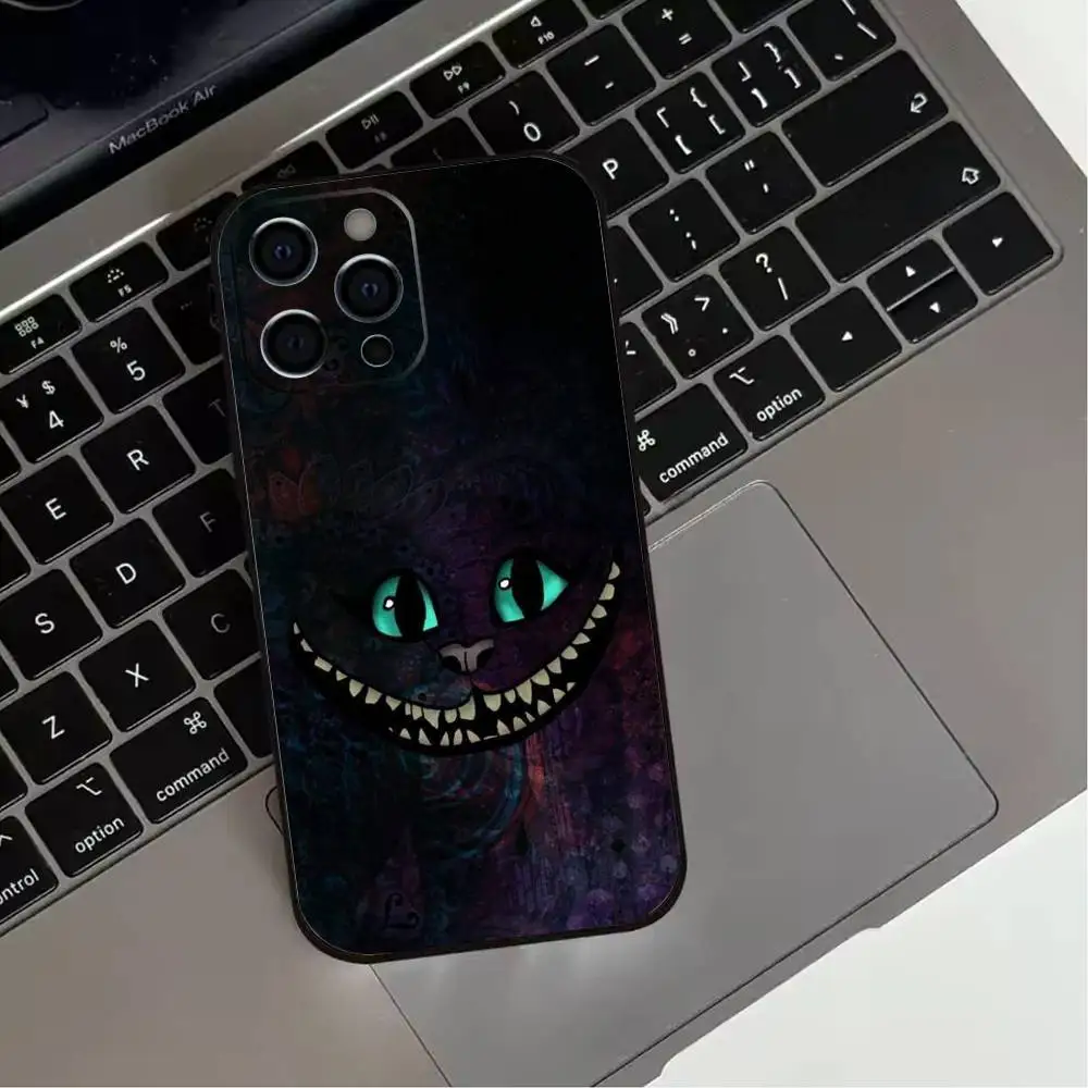 Cool C-Cheshire C-Cat    Phone Case For iPhone 17,16,15,14,13,12,11 Plus,Pro Max,Soft Silicone Black Cover