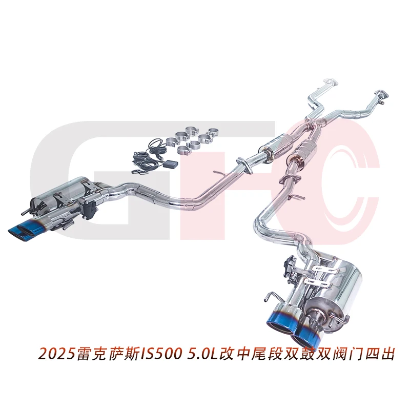 GFC Catback Valvetronic Muffler Compatible for Lexus RCF GSF IS500 5.0L V8 High-Performance 1.5mm Thick Stainless Steel Exhaust