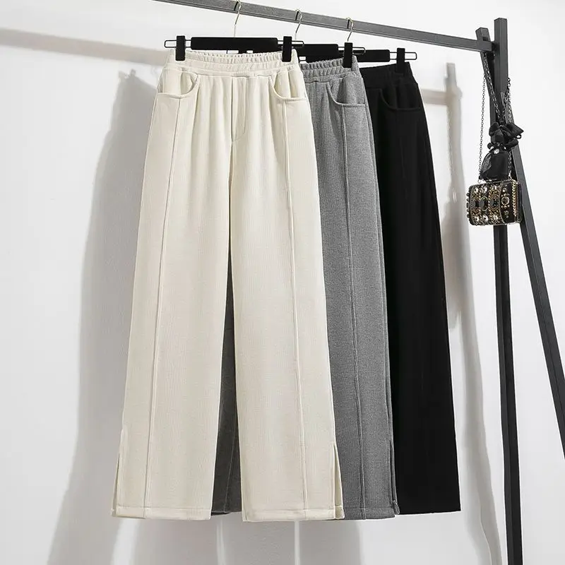Fall New Straight Leg Pants Women‘s High Waisted Draped Loose Fit Casual Versatile Minimalist Trendy Wide Leg Trousers