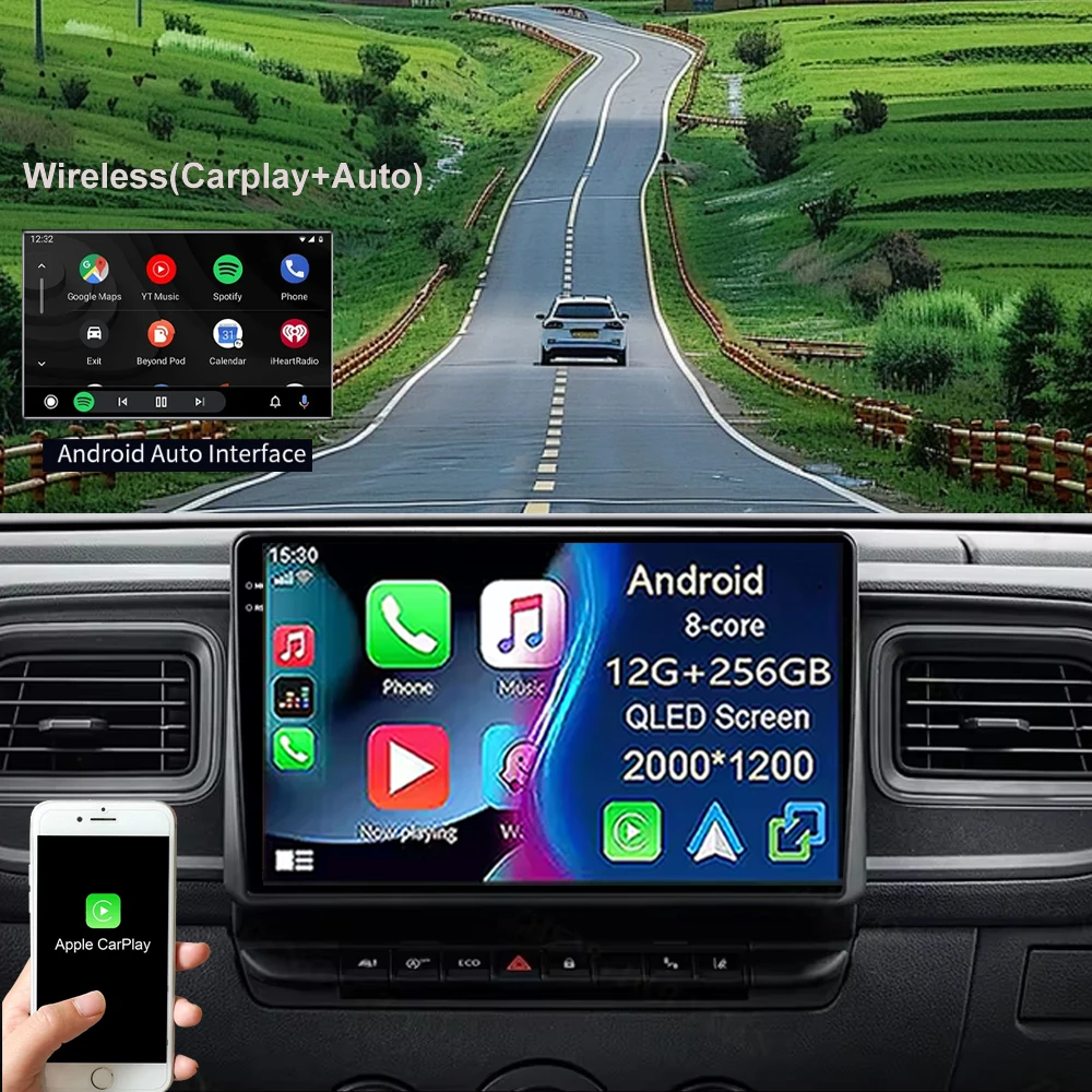 Android 16 for Renault Master 2019 - 2022 10.1 inch Car Multimedia Radio Player GPS Navi DSP Stereo QLED Touch Screen 4G WiFi