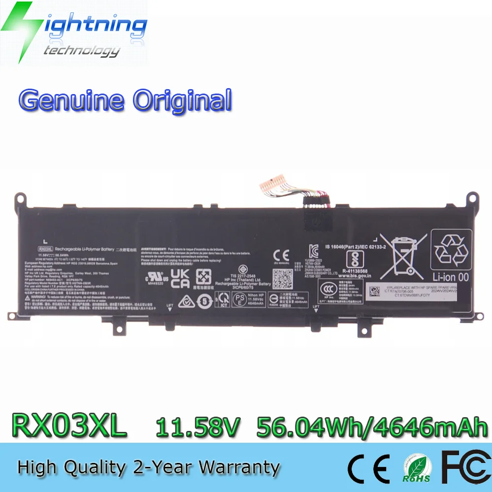 RX03XL 11.58V 56.04Wh New Genuine Original Battery for HP ProBook 440 460 EliteBook 630 640 645 660 G11