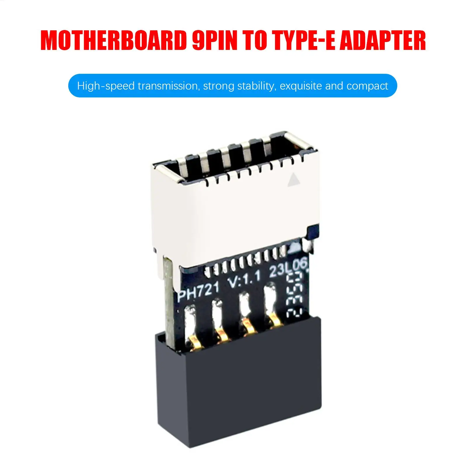 Motherboard USB2.0 9Pin To TYPE-E Female Adapter Plug & Play TYPE-C Socket 9-Pin USB 2.0 Extender Card forMac OS/Windows Linux