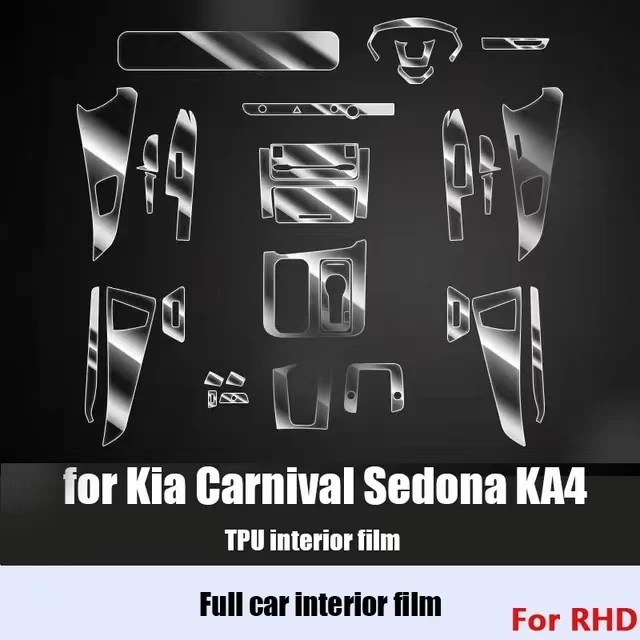 For KIA Carnival 2020-2023 Car Interior Center Console Transparent TPU Protective Anti-scratch Repair Film Refit Accessories