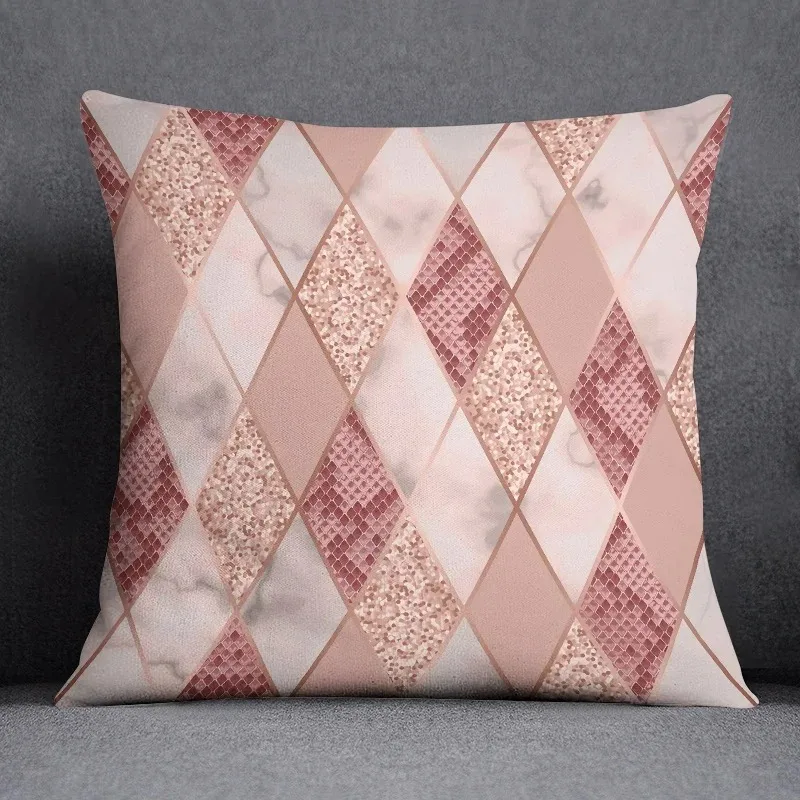 Nordic luxury geometric texture print pillowcase home bedroom room decoration office seat living room sofa cushion cover 45x45cm