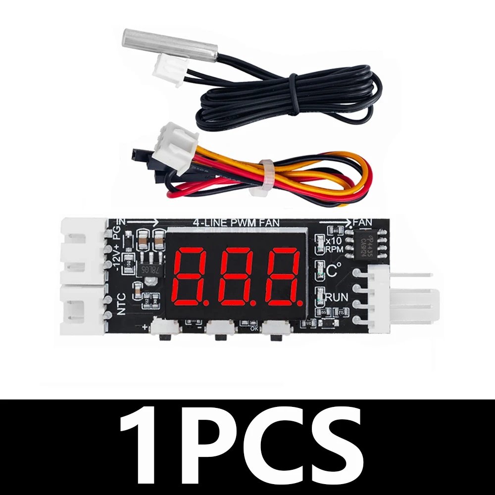 Enkele 12 V 3A DC PWM 4 Draad Fan Temperatuurregeling Snelheidsregelaar Chassis Computer Ruisonderdrukking Module NTC B 10 K 3950