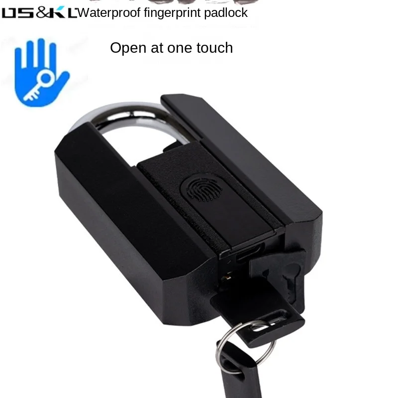 Large Sliding Cover Fingerprint Lock Password Lock Household Door Lock Bluetooth Remote Padlock Ip67 Outdoor Waterproof with Key