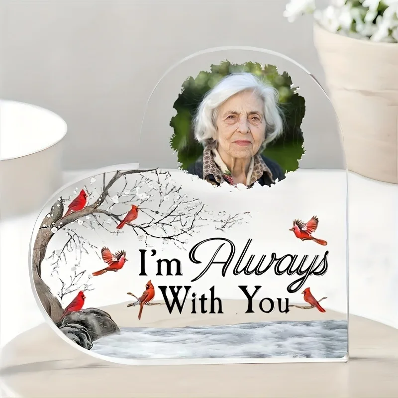 Personalized Photo Custom Acrylic Remembrance Plaque, I Am Always With You, Condolence Bereavement Gift for Family & Friends