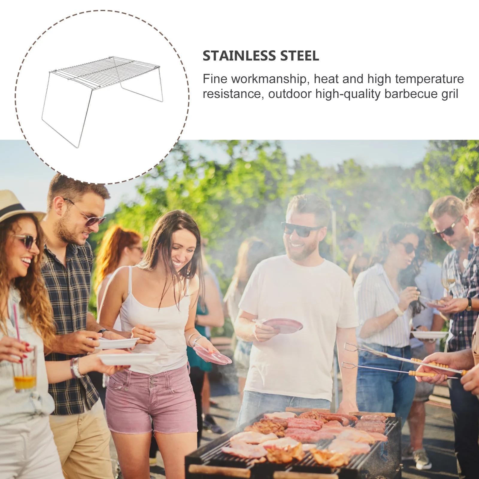 

1Pcs Stainless Steel Camping Barbecue Rack Mini Bbq Grill Outdoor Picnic Burning Fire Stand Camping Barbecue Grill