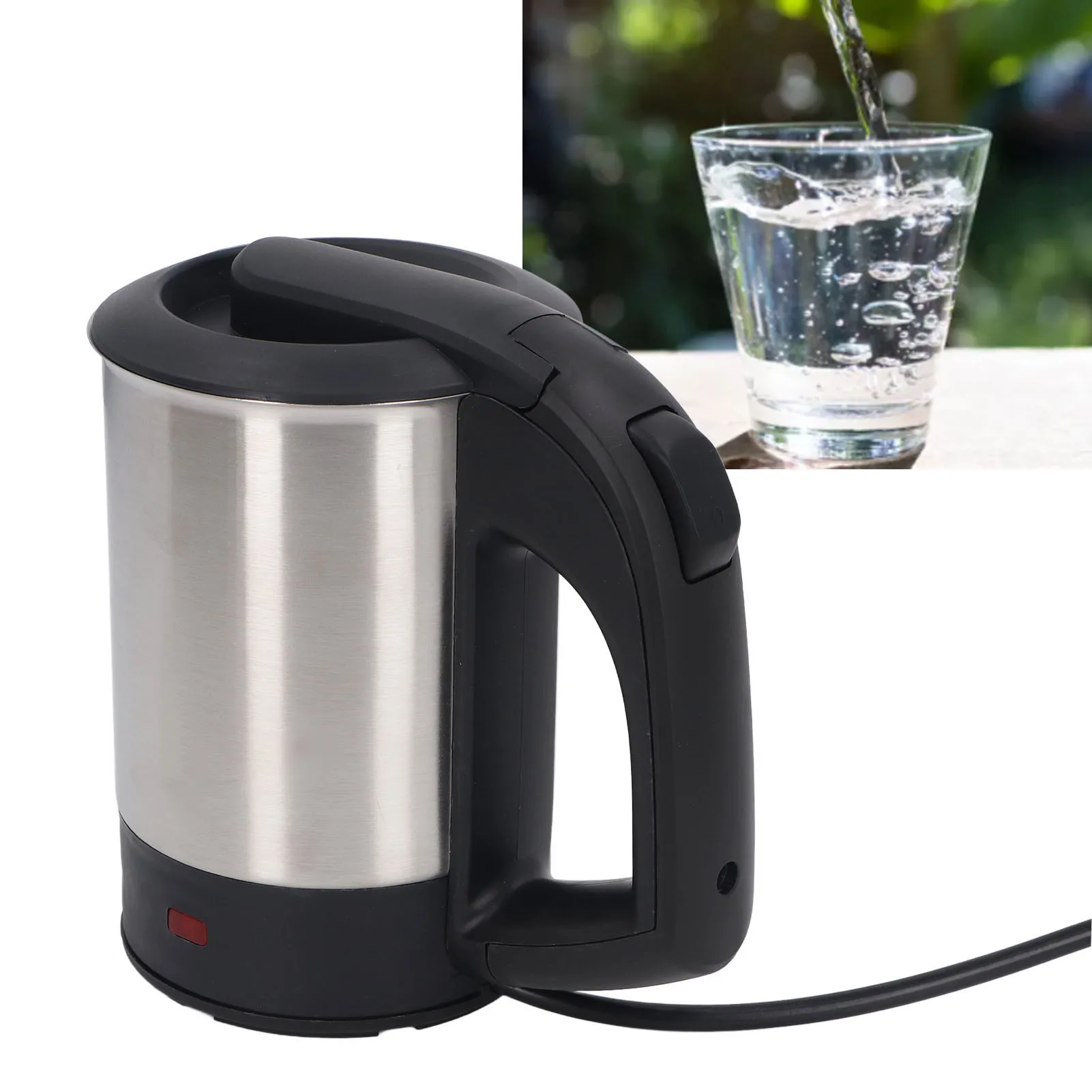 

Electric Kettle 1000W 0.5L Stainless Steel Auto Shutoff Boil Dry Protection Water Boiler Heater with 2 Cups for Home