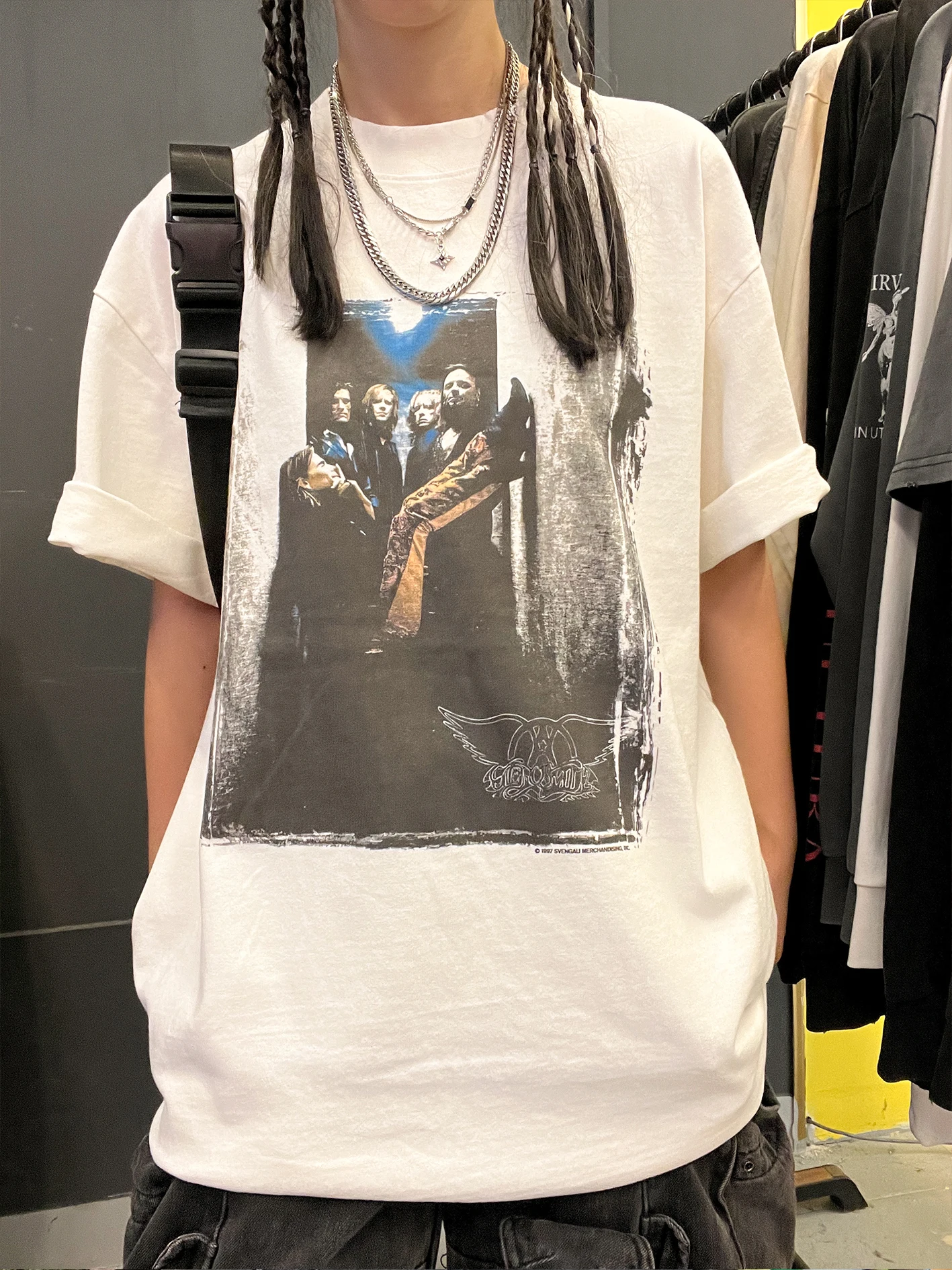 Heavyweight 330G Street Style Funny Quirky Casual Vintage Worn Short Sleeve T-Shirt by Wang Studio Summer 2025 Fashion Accessory