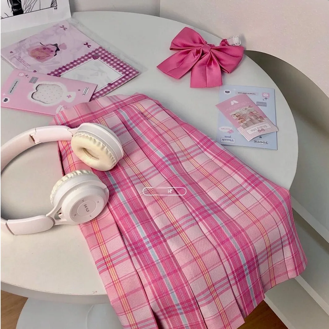 

Original plus Size Japanese School orm Skirt Sweet College Sle Summer New Pleated ort Skirt for Women 8-25 Years Old