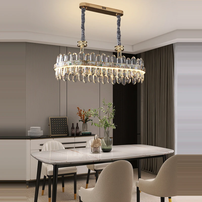 

Dimmable LED Art Deco Iron Crystal Designer Hanging Lamps Chandelier Lighting Suspension Luminaire Lampen For Dinning Room