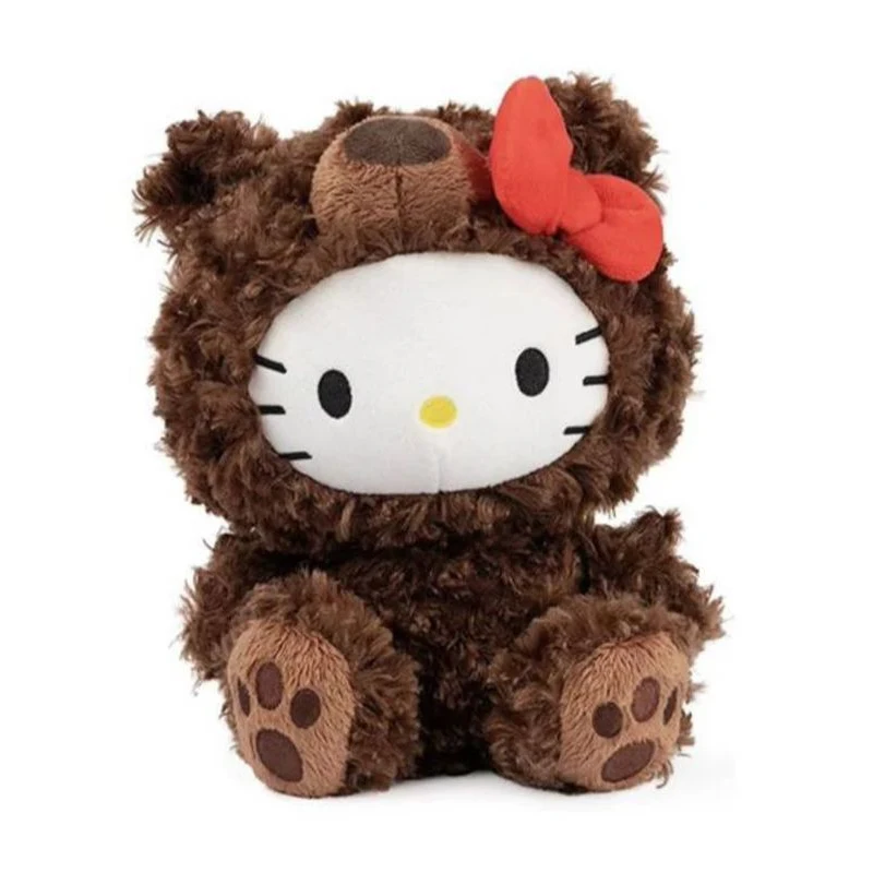 

Aoger Cartoon Anime Bear Costume Hello Kitty Plush Toy Cute Handheld Doll Desktop Decor Sleep Companion Surprise Holiday Gift
