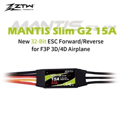 ZTW 32-Bit Mantis Slim G2 15A ESC 2-4S SBEC 5V/3A controllo della velocità bidirezionale per aereo RC ad ala fissa Indoor F3P 3D/4D Flying